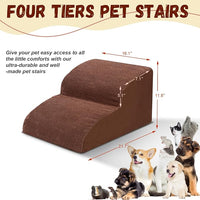 Dog Stairs for Small Dogs - High Density Foam Pet Steps, Extra Wide Dog Ramp with Non-Slip Bottom for High Beds, Couch and Sofa, Best for Dogs Injured, Older Doggy Cats