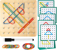 HEELWIRE Wooden Geoboard, Montessori Toy - 6*6*0.6 in