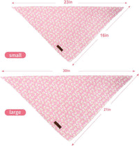 MR. CHUBBYFACE Fall Orange Plaid Dog Bandanas Reversible Triangle - C:Pink Bow / S - image 3