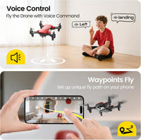 DEERC D20 Mini Drone for kids 1080P HD FPV Camera Remote Control - D20-Red - image 3