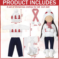 Bencailor 18 inch doll clothes set with jacket, vest, pants, hat and high boots in Christmas cowgirl - view 33