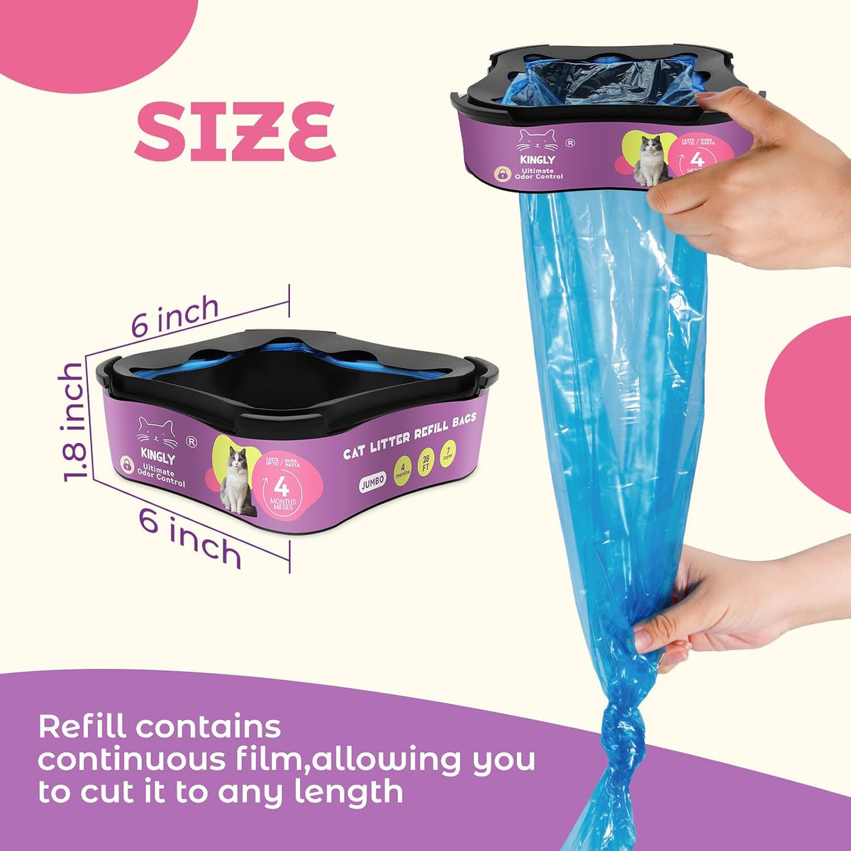 Premium Cat Litter Refill Bags, Jumbo 28FT 2-Pack - image 2