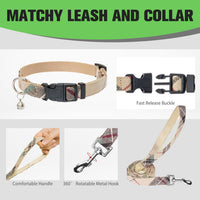 EXPAWLORER Plaid Small Dog Harness and Leash Set with AirTag Holder - Khaki / Small - image 3