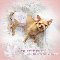 Disposable Dog Diapers Female 90 Count Puppy Diapers Female (Waist 13.4-19.7 in L) Super Absorbent Large Dog Pads for Heat Excitable Urination or Incontinence - Pink