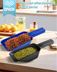 2 Cup Dog Food Scoop, Plastic Pet Food Scoop with Measuring Lines for Accurate Pet Food - Black and Blue - image 3