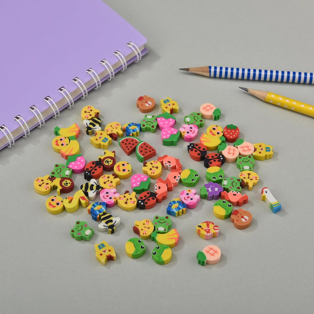 300PCS Mini Cute Animals and Fruits Pencil Erasers for Kids Bulk – Fun for Kids & Family - small / Animals and Fruits - image 3