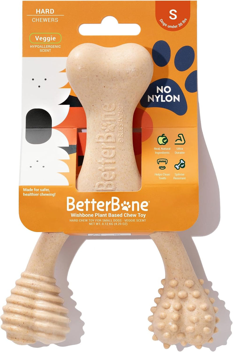 BetterBone Hard Density Beef-Scented Dog Chew Toy - Veggie / Small