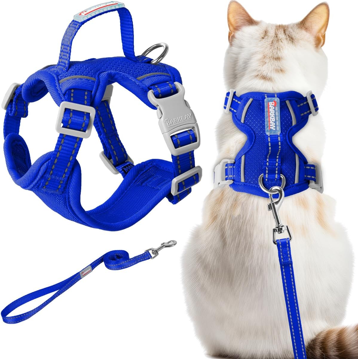 Cat Harness and Leash Set Escape Proof for Kitten Walking - Sapphire Blue / Small