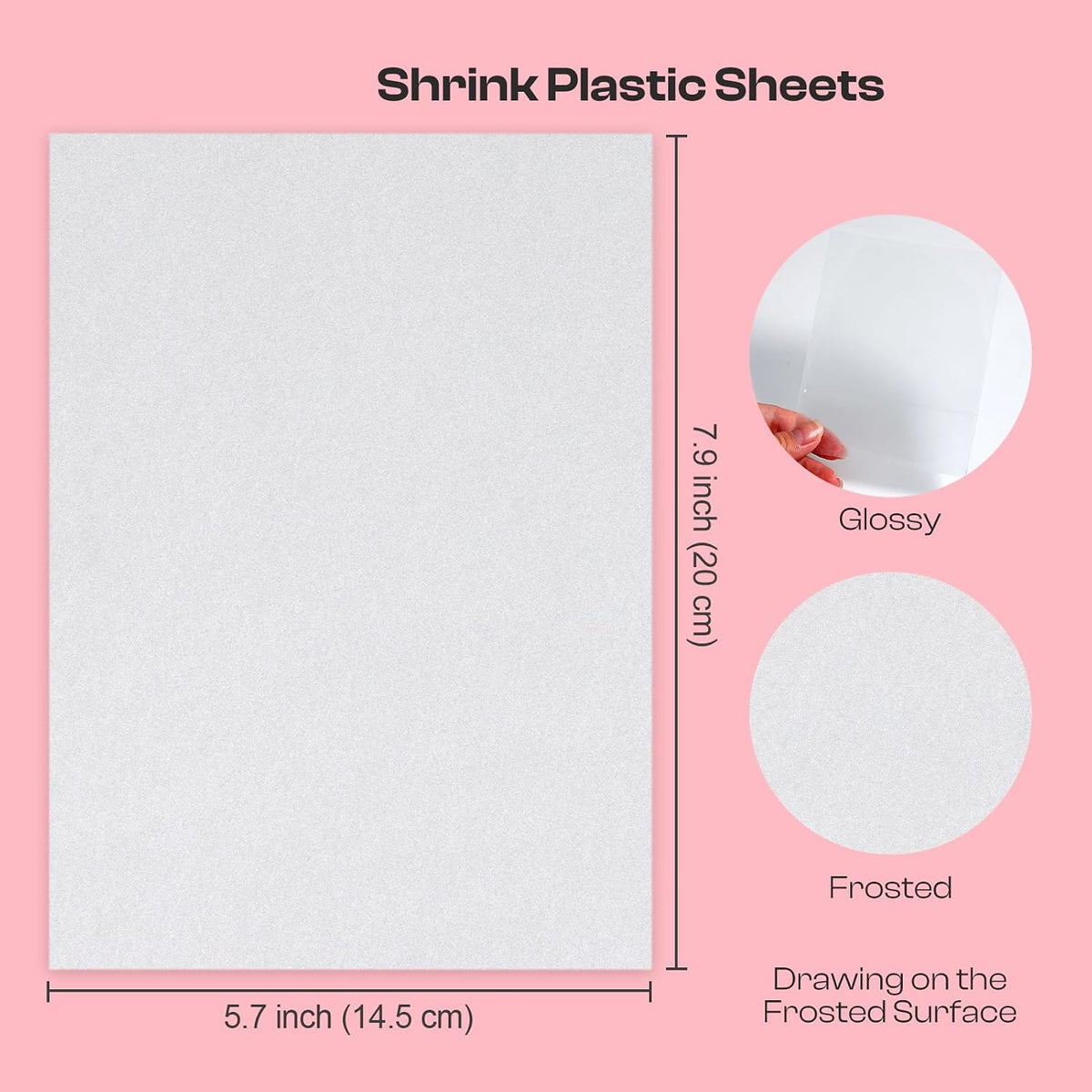 Auihiay 25Pcs Shrink Plastic Sheets, Shrink Films Papers - 80 - image 2