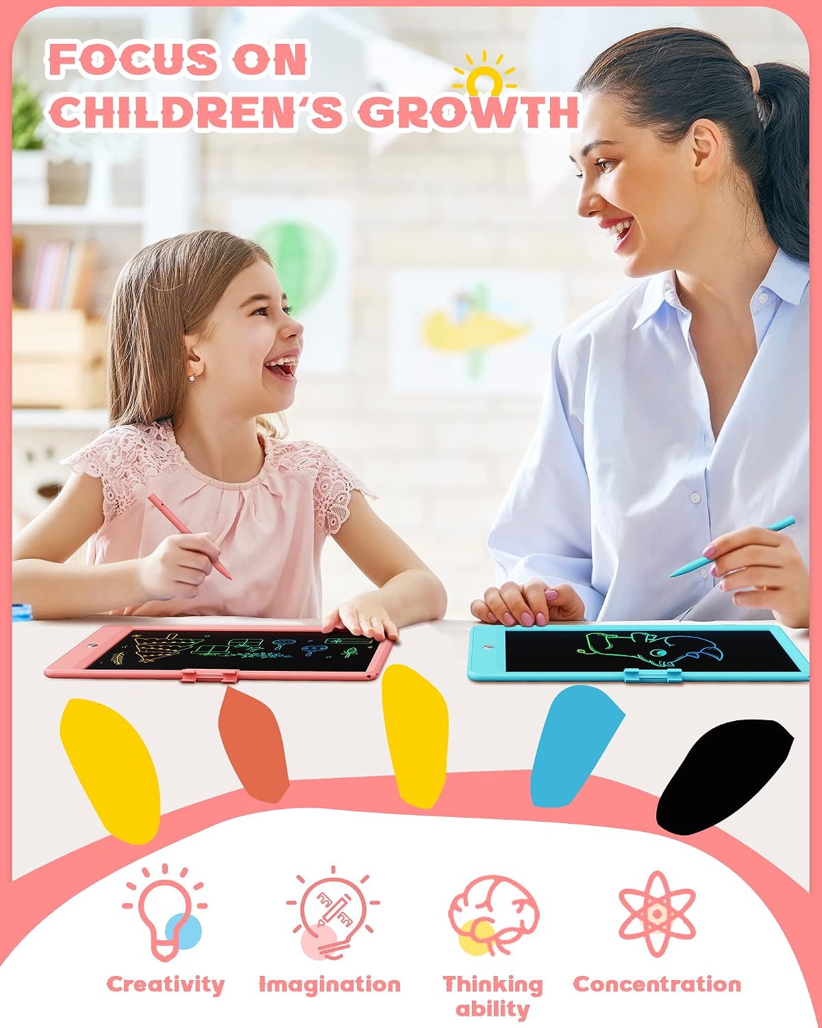 ORSEN LCD Writing Tablet 10 Inch - Pink / 10 inch - image 4