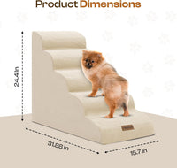 Miorun Dog Stairs for High Beds - Beige / 5.0 / Cover 24.5"H - image 4