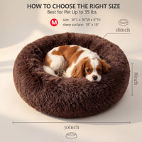 Small Calming Dogs Bed for Small Dogs Anti-Anxiety Machine Washable - Coffee / 30 inches - image 3