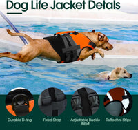 Kuoser Dog Life Jacket with Rescue Handle - X-small (Chest Girth:12.9-18.1'') / Orange - image 2