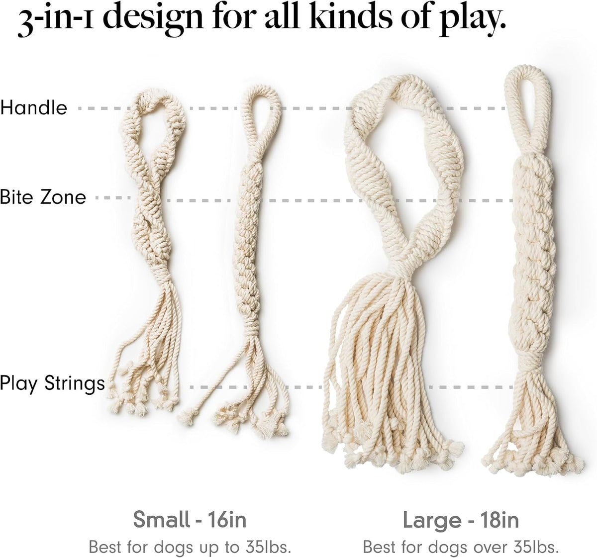 LAY LO Natural Cotton Dog Rope Toy for Small & Medium Dogs - image 4