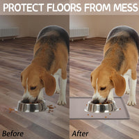 MateeyLife Silicone Cat & Dog Food Mat for Floors Waterproof - Taupe / 22"L x 14"W - image 4