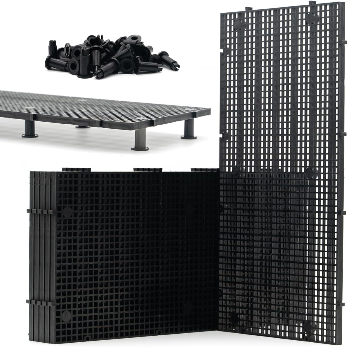 LINLAN 8 Pieces High-Density Aquarium Grid Plastic with 48 Brackets - 6pcs
