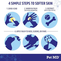 Pet MD Dog Paw Balm - 3-in-1 Paw, Nose/Snout, & Elbow Moisturizer & Paw Protectors for Dogs - 2 oz Paw Wax with Shea Butter, Coconut Oil, & Beeswax