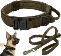 Tactical Dog Collar - Dog Collar with Control Handle for Medium Large Dogs – Essentials for Dogs - Green Set / XL