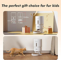 Automatic Cat Feeder - 5L Anti-Clog Cat Food Dispenser with Freshness Preservation, 1-6 Meals/Day, Programmable Portions, 10s Voice, 180-Day Battery Life, Auto Pet Feeder for Multi Cats & Dogs