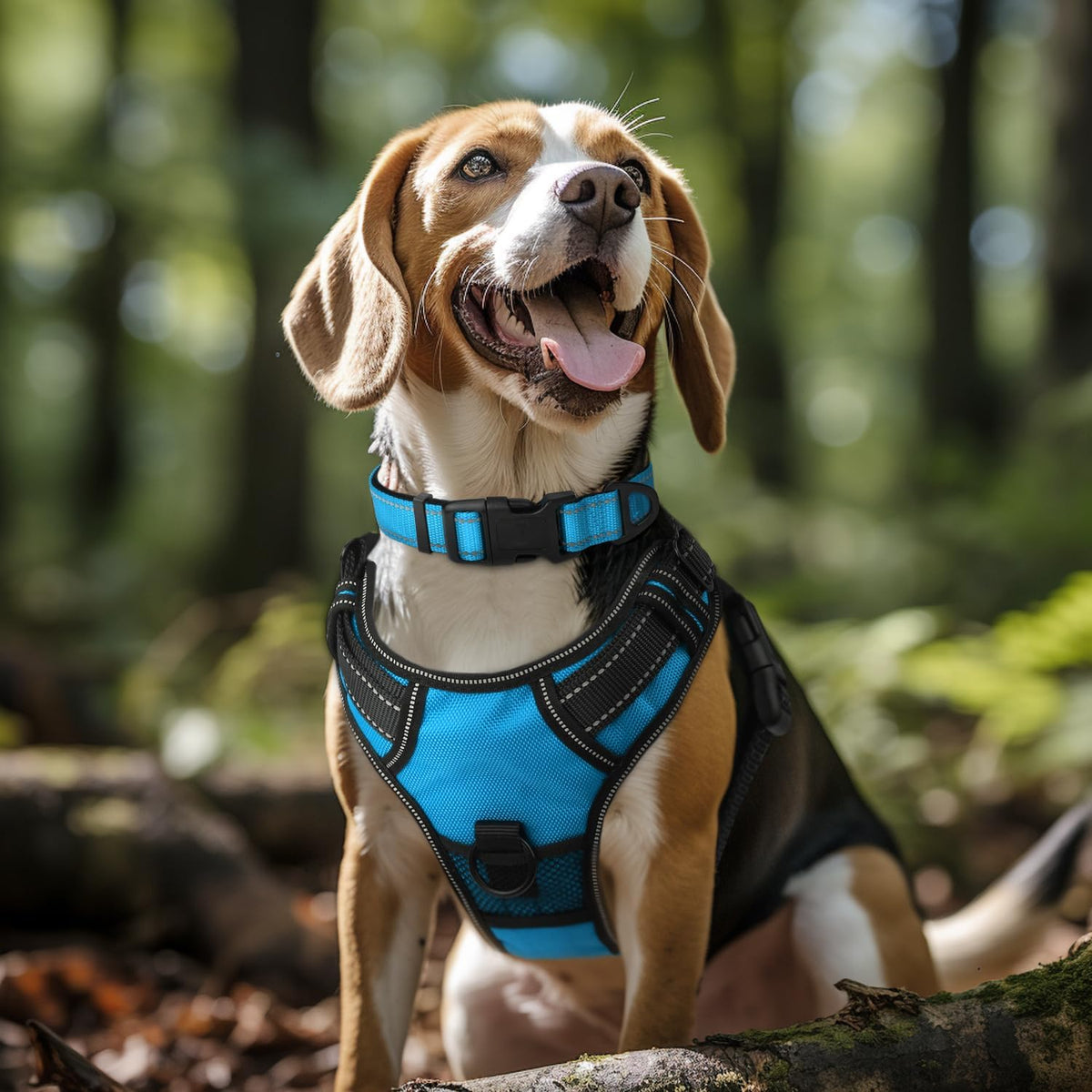 Joytale Reflective Dog Collar, Adjustable Neoprene Padded - X-Large (Pack of 1) / Sky Blue - image 2