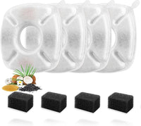 24 Pcs Cat Fountain Replacement Filters 12 Pack Cat Water Fountain - 4 Filters & 4 Sponges