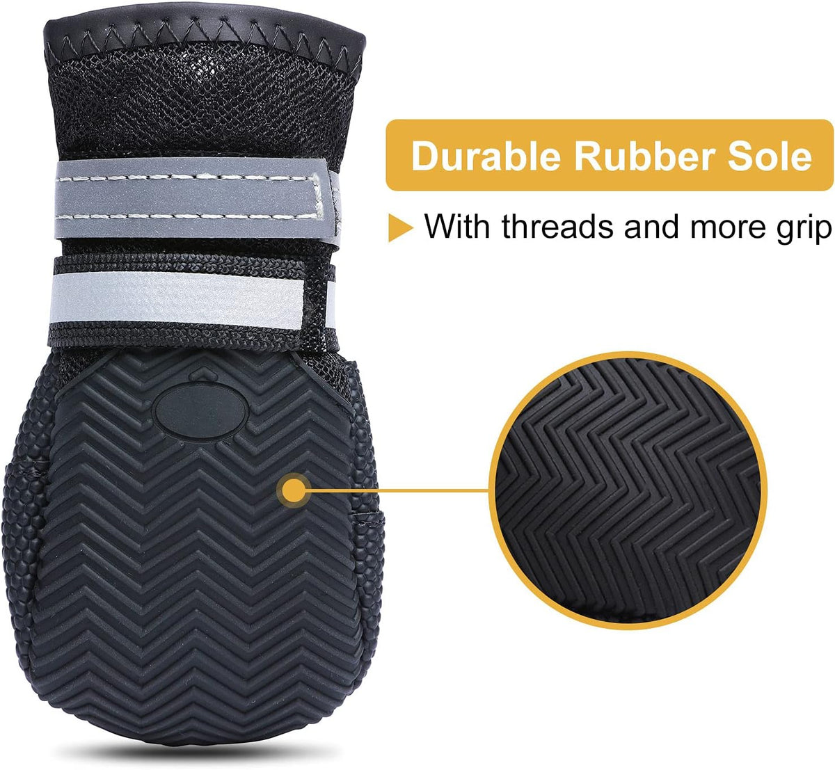 Dimicoo Breathable Dog Boots for Medium Large Dogs - Black / S (Insole Width 2")for 25~30lb - image 3