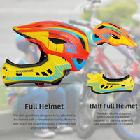 ROCKBROS Kids Full Face Bike Helmet Lightweight Detachable MTB Helmet – Fun for Kids & Family - Orange Yellow / Small - image 3