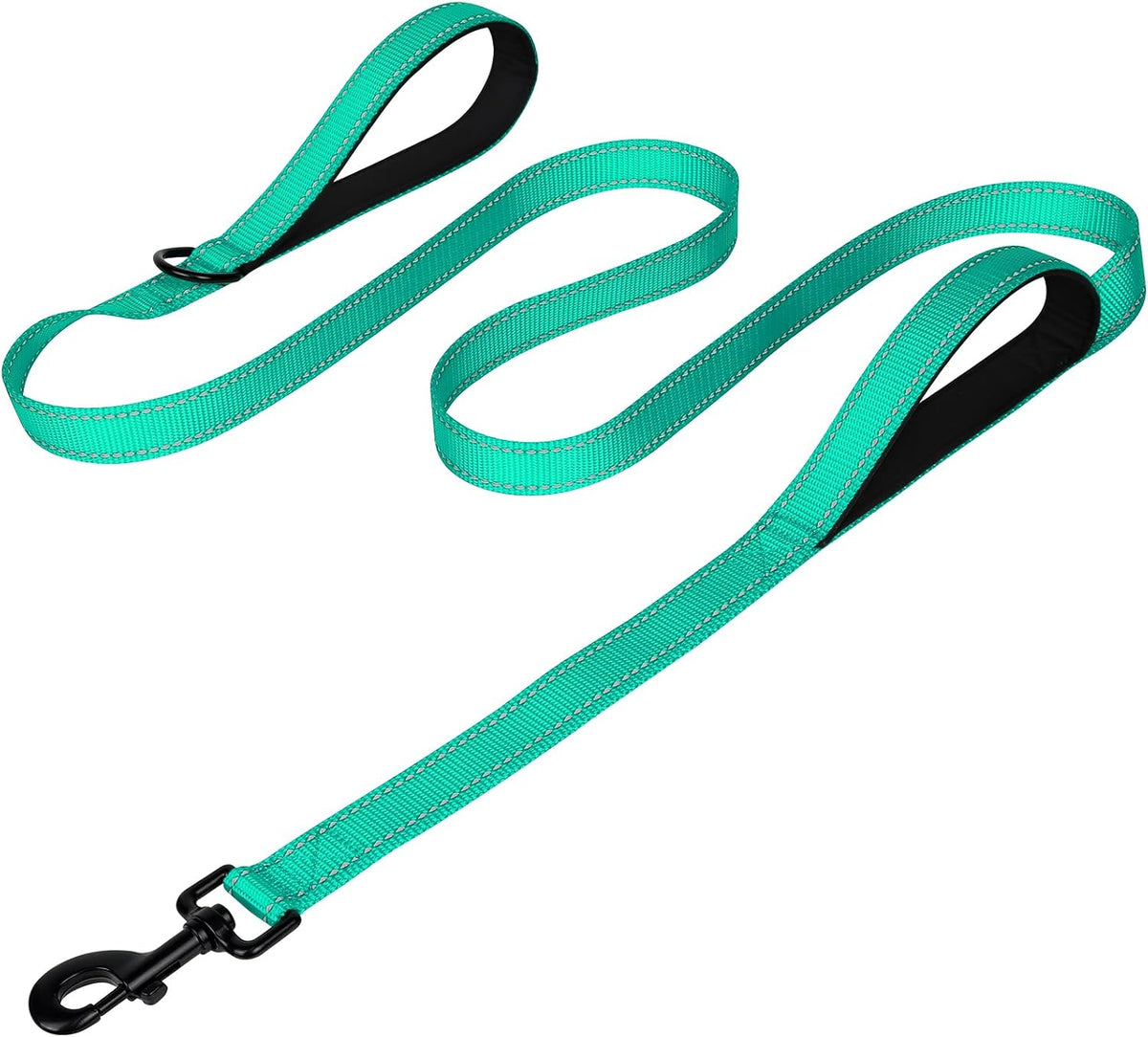 Joytale Reflective Dog Leash for Medium & Large Dogs - 6 ft 2 Handle / Teal