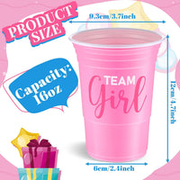 Norme 60 Pcs 16 oz Plastic Gender Reveal Cup Blue Pink Disposable Cup – Fun for Kids & Family - 16 oz / 48 - image 2