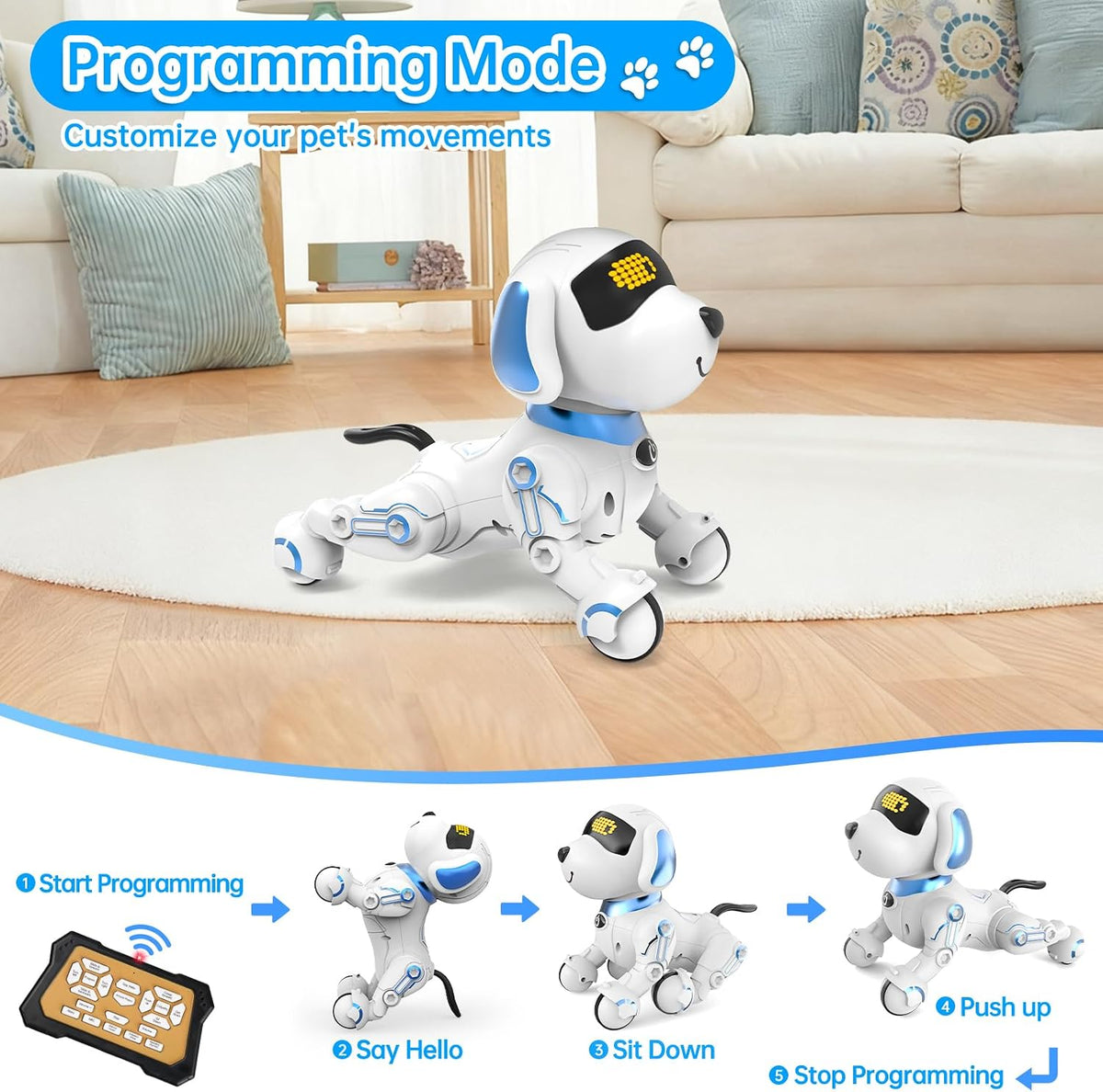 Dwi Dowellin Robot Dog Toy - Blue - image 2