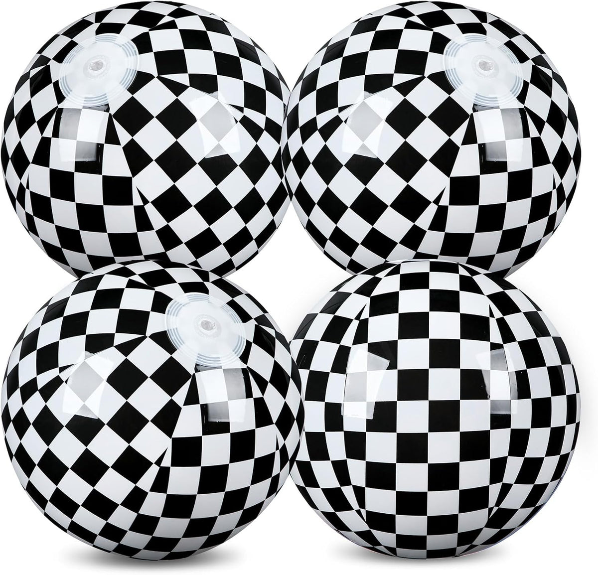 Hollowfly 12 Pack Checkered Flag Beach Balls Kids 7.87" - 11.8" / Checkered Flag / 2