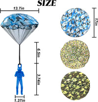 ROYHOO 15-pack army camo parachute toys with plastic soldier figures in 3 colors - view 2