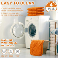 4 Pack Self Heating Cat Pad Self Warming Dog Mat - 19 x 27.5 Inch / Orange - image 4