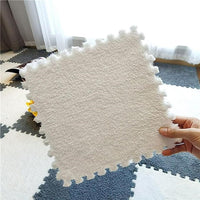 Typutomi 12 piece plush puzzle foam floor mat in rose red and pink interlocking tiles - view 11