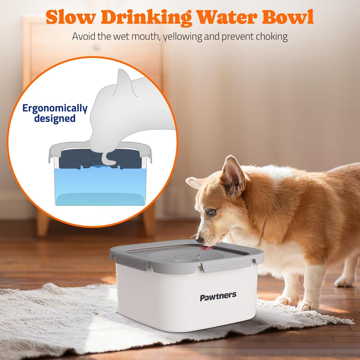 All Stainless Steel Dog Water Bowl No Spill - White / 4.5L - image 4