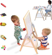 QZMTOY Kids Art Easel, Deluxe Standing Easel Set