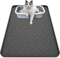 Silicone Cat Litter Mat for litter box Large 34" X 22"-Easy to Clean - Black / 34" X 22"