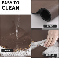 HotLive Dog Food Mat, Absorbent Cat Mat for Food and Water - Brown / 24"L x 16"W - image 3