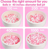 TRENDPLAY Ball Pit Balls Star and Heart Shapes for Toddlers - White Pink / 100 - image 3