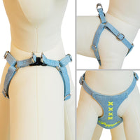 Puppytie XS Dog Harness and Leash Set, Denim Brown, XS – Essentials for Dogs - cross-light blue / XS(4.5-11lb) - image 2