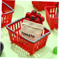 NUOBESTY mini shopping baskets, 10 small red plastic grocery baskets with handles - view 3