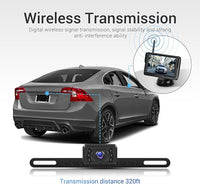 Hikity Wireless Backup Camera 5 Inch Rear View Camera Monitor Kit-Digital Stable Signal, DIY Guide Lines, IP69 Waterproof, Super Night Vision, Wireless Reverse Camera for Cars