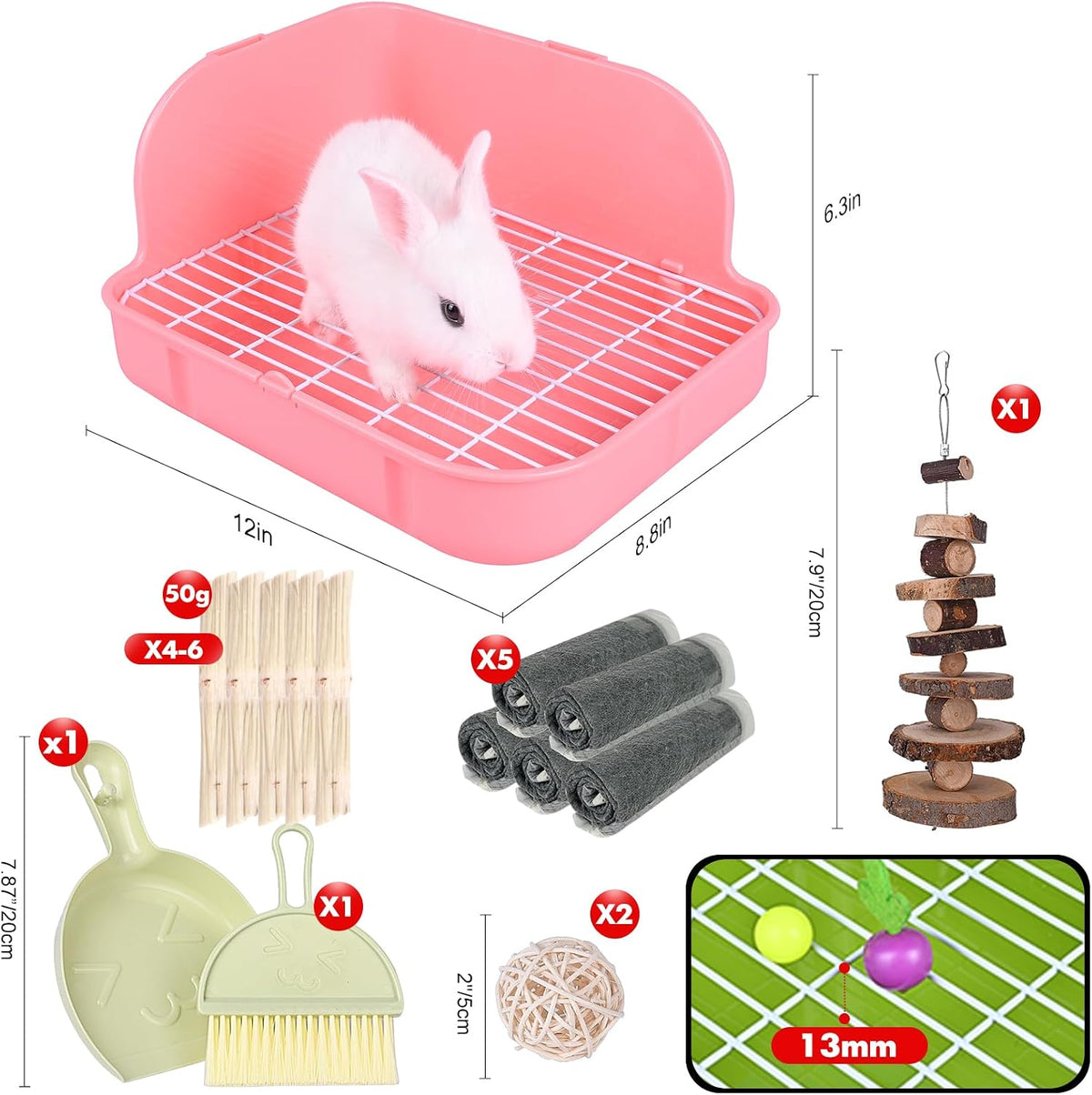 RUBYHOME Rabbit Litter Box Toilet - Pink - image 2