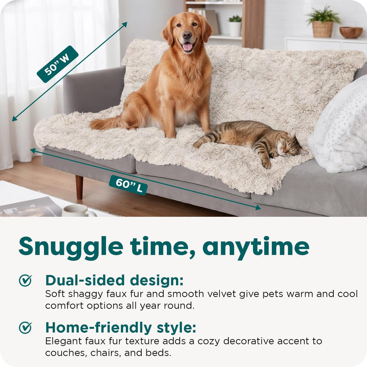 Furhaven Waterproof Throw Blanket for Dogs & Indoor Cats - Driftwood / X-Large - image 3