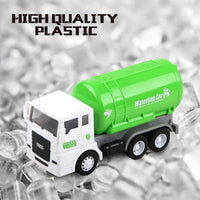 Y.L. DOYMX green garbage truck toy playset with four trucks, sorting bins, cards and play mat - view 8