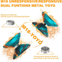 W07 yoyo Professional Metal Trick Yoyo Responsive & Unresponsive – Fun for Kids & Family - 7-Black Green Yellow 1 - image 4