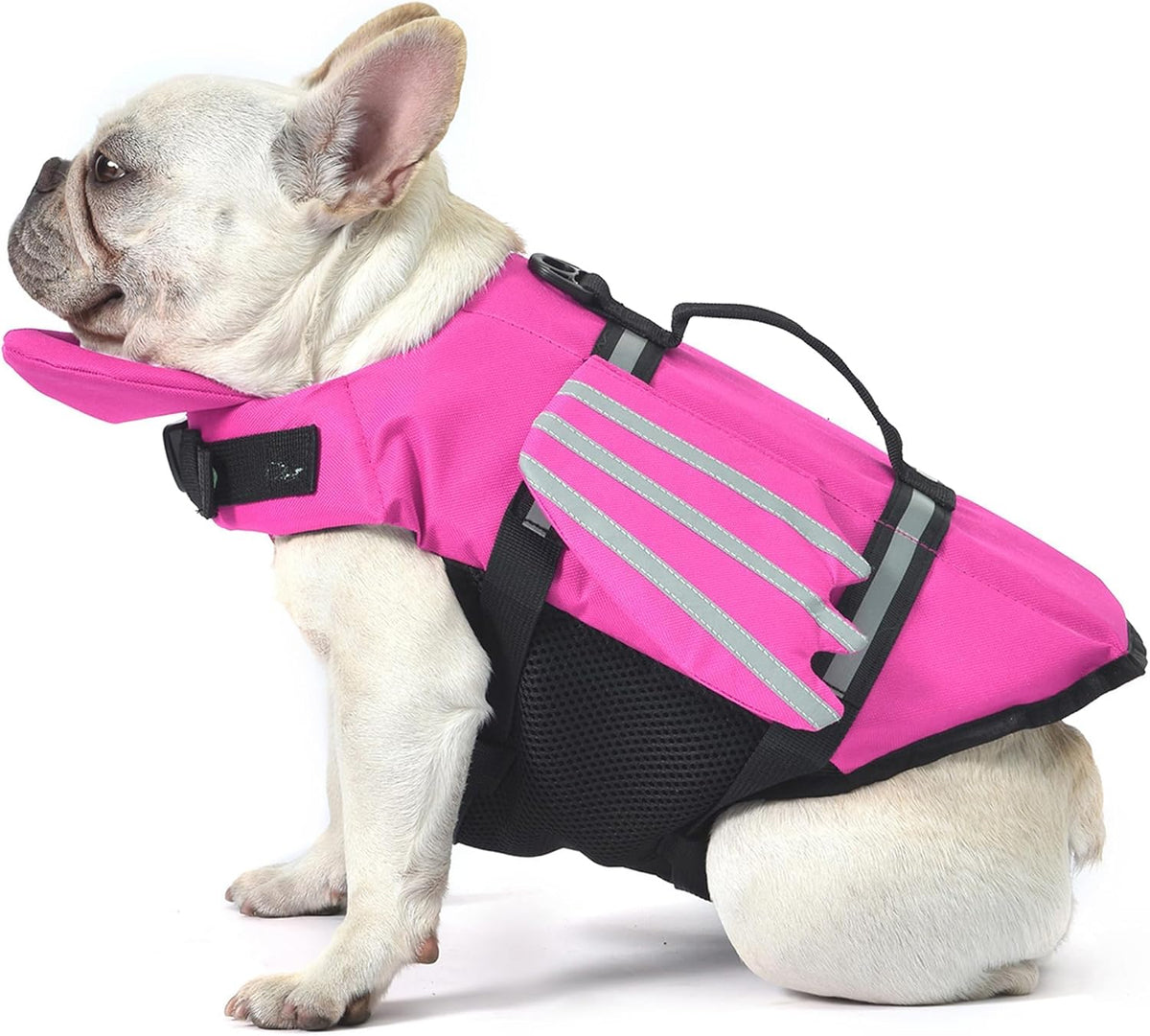 Dog Life Jacket, Cute Wings Adjustable Dog Life Vest with Chin Float and Handle for Swimming - Pink / M (Chest Girth 16.1"-24.8")