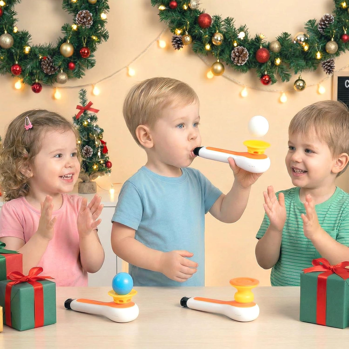 TOP BRIGHT 3-in-1 ball blowing toy with whistle, blow pipe and floating balls - view 4