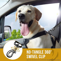 OneTigris Dog Safety Vest Harness, REX Car Use Dog Harness Adjustable Pet Harness with Leash for Medium Large Dogs(Black,L)