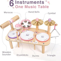 Vanplay Kids Drum Set, Montessori Toys for 2 3 Year Old Boy Girl Gifts – Fun for Kids & Family - Pink,purple - image 2